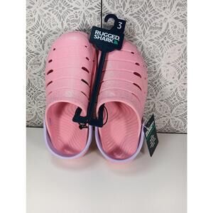 Rugged Shark Women's Pink/Purple Glittery Comfort EVA Clog Sandals Size 3 New